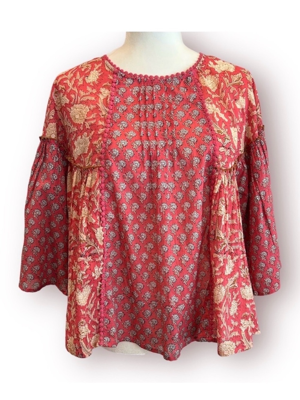 Rachel Zoe Floral Patchwork Babydoll Top NWOT
